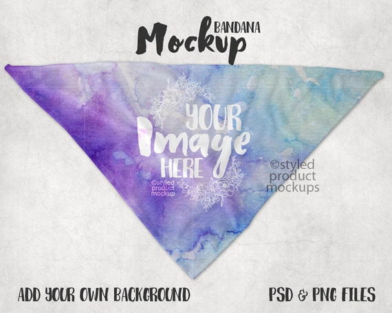 Download Dye Sublimation Bandana Mockup Template Add Your Own Mockups Free Device Psd Templates