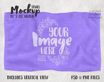 Download Free Dye Sublimation velour kitchen towel mockup template| Add your own image and background PSD Template