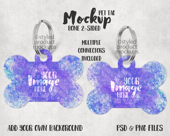 Download Double Sided Bone Shaped Pet Tag Shown Flat Mockup All Download Free Mockup T Shirt Templates PSD Mockup Templates