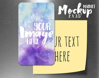 Download Free Vertical sublimation 2 x 3.5 inch magnet template mockup | Add your own image and background PSD Template