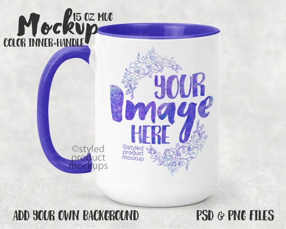 Dye Sublimation 15 Ounce Mug With Color Handle And Dye Sublimation 15 Ounce Mug With Color Handle And