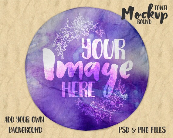 Round Beach Towel Mockup Template Add Your Own Round Beach Towel Mockup Template Add Your Own