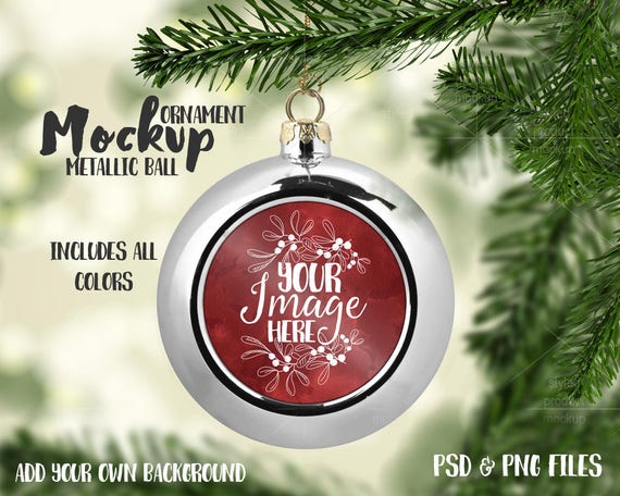 Download Metallic Ball Christmas Ornament Mockup Templateadd Your Own New Photoshop Product Mockup Template