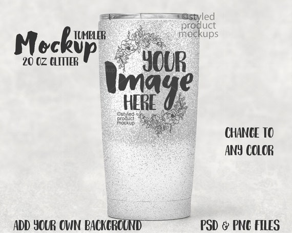 20 Oz Glitter Coated Tumbler Mockup Add Your 20 Oz Glitter Coated Tumbler Mockup Add Your