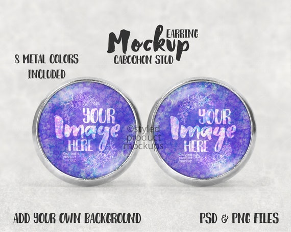 Cabochon Tray Style Stud Earring Mockup Add Your Best Free Photoshop Mockups