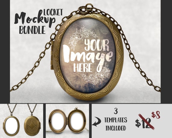 Oval Locket Pendant Mockup Template Jewelry Photography