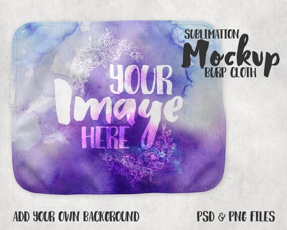 Dye Sublimation Fleece Burp Cloth Template Mockup Add