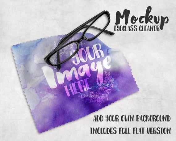 Eyeglass Cleaner Lens Cloth Mockup Template Add Your