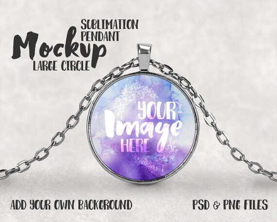 Dye Sublimation Large Circle Pendant Mockup Template Add