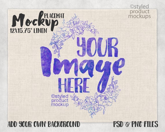 Dye Sublimation Large Linen Placemat Mockup Template Add