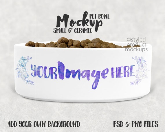 Download Dye Sublimation Small Ceramic Pet Bowl Mockup Add Your Own Etsy