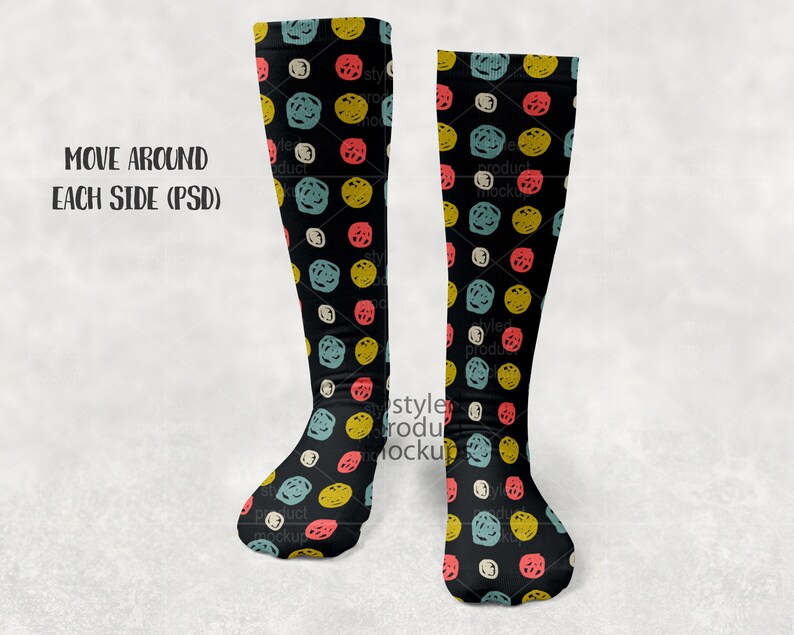 Download Dye sublimation knee high sock on foot mockup Add your own ...