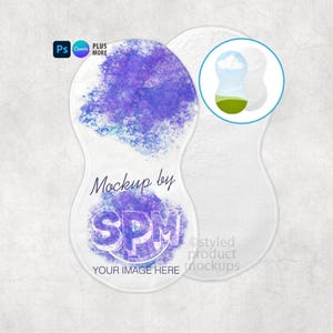 Peanut Shaped Burp Cloth Mockup | PSD, PNG, EPS & Canva | Sublimation Baby Burp Rag image 1