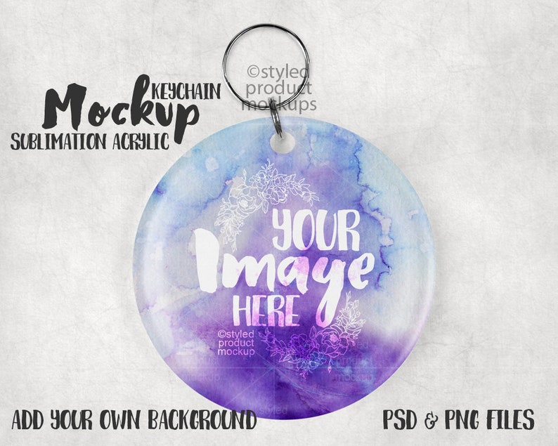 Download Dye sublimation round shaped Acrylic keychain Mockup Template | Etsy
