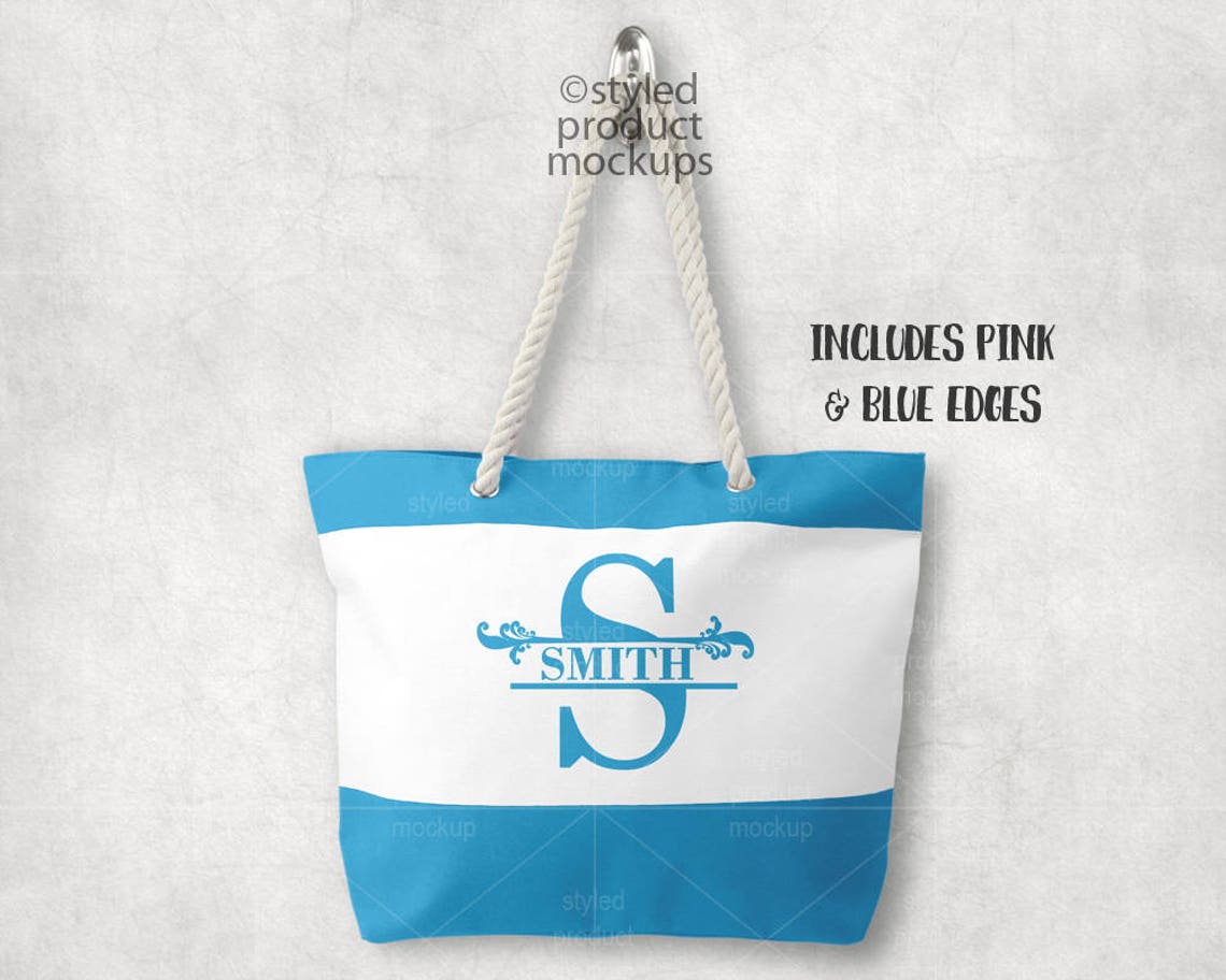 Tote Bag With Rope Handles Mockup Template Add Your Own Image - Etsy