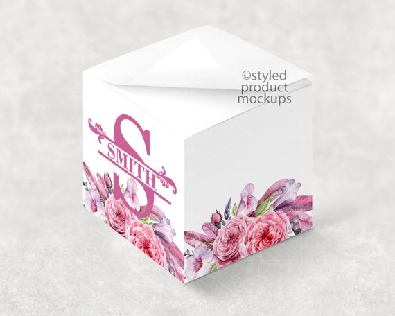Download Paper Notepad Cube Mockup Add Your Own Image And Background Etsy