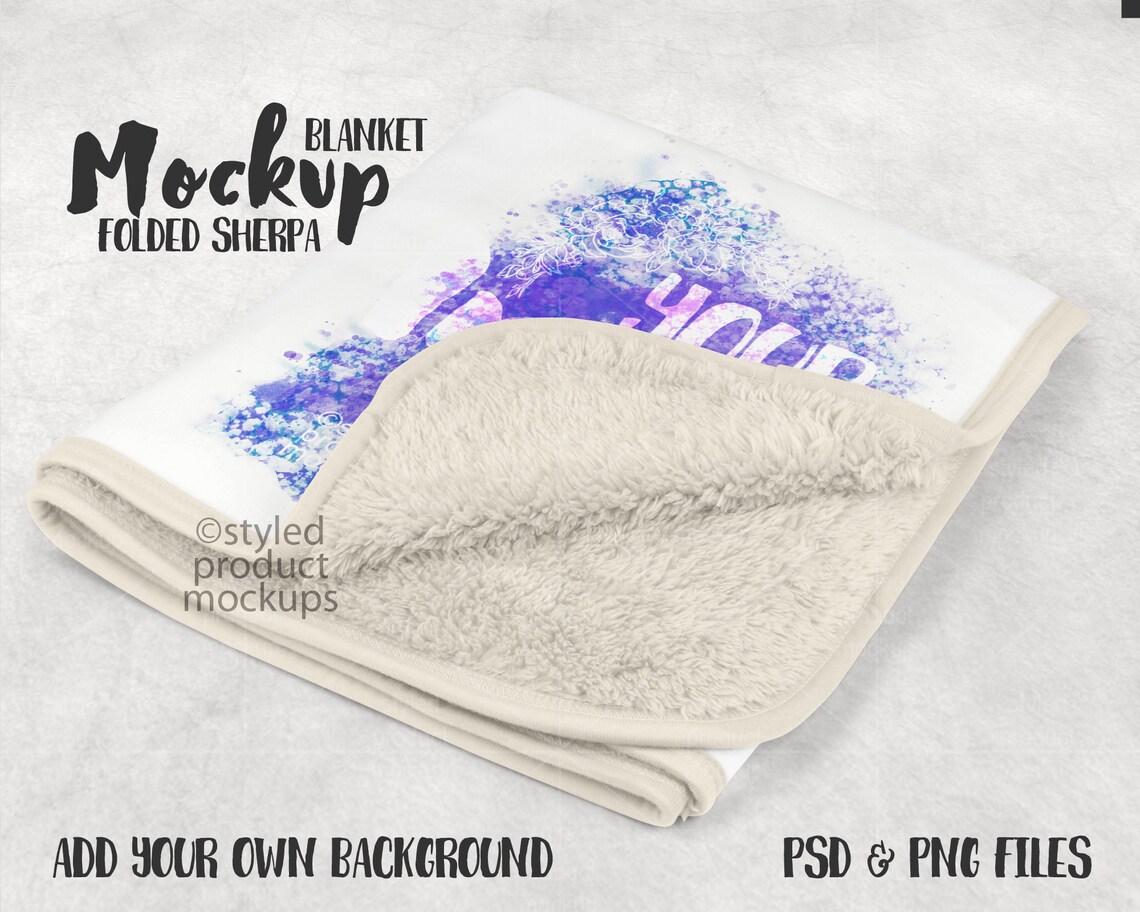 Dye Sublimation Sherpa Back Blanket With Border Edge Mockup Etsy