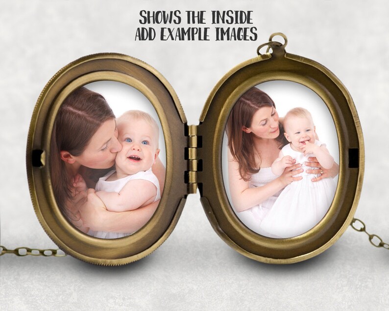 Oval Locket Pendant Mockup Template Jewelry Photography Etsy