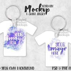 Dye sublimation T-shirt Jersey keychain Mockup | Add your own image and background
