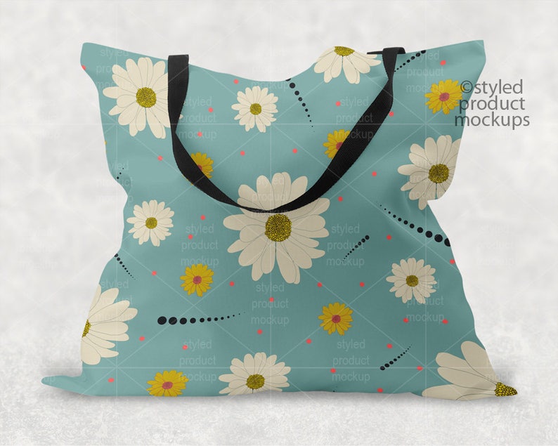 Download Large tote Bag with Black Handles mockup template Add your ...