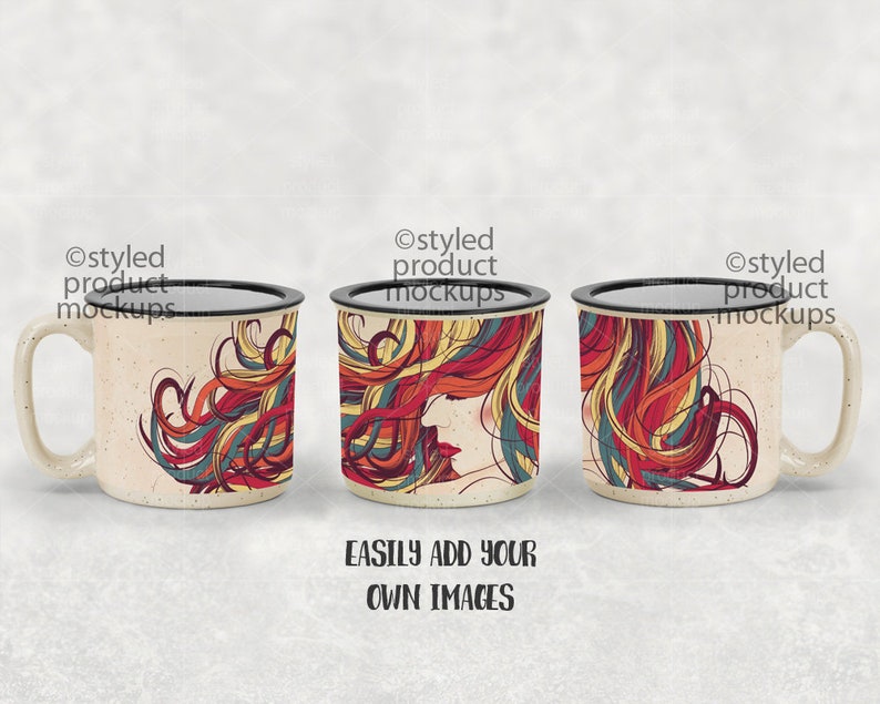 Download Dye sublimation 13 oz ceramic camp mug mockup template Add ...