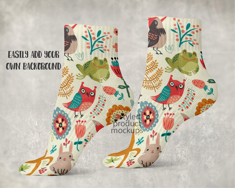 Download Dye sublimation all white ankle sock mockup Add your own ...