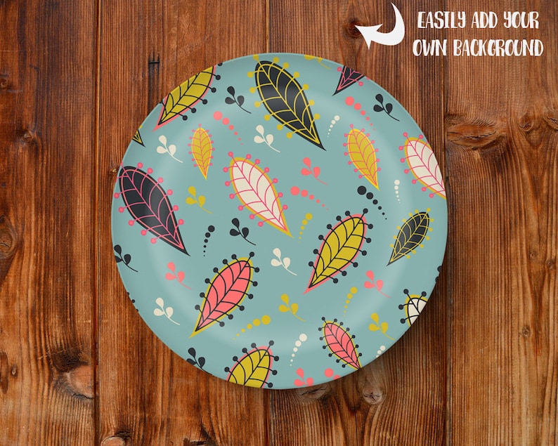 Melamine Dinner Plate Mockup Template Personalized Plate Etsy