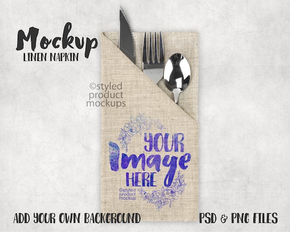 Download Dye Sublimation Linen Napkin Mockup Add Your Own Image And Etsy