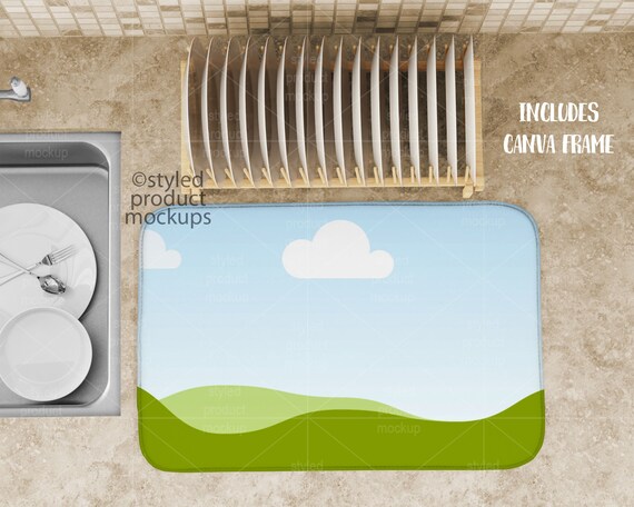 Dish Drying Mat Mockup Set