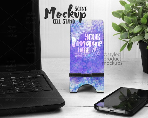Dye Sublimation Cell Phone Stand Lifestyle Scene Mockup Add Your.