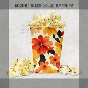 Party Favor Popcorn Box Mockup | PSD Smart Object, PNG, EPS & Canva Frame image 6