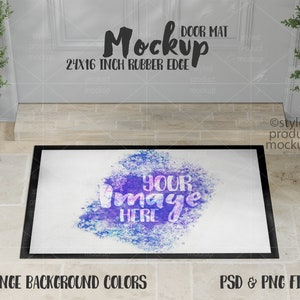 Dye sublimation 24x16 inch floor mat Mockup | Add your own image
