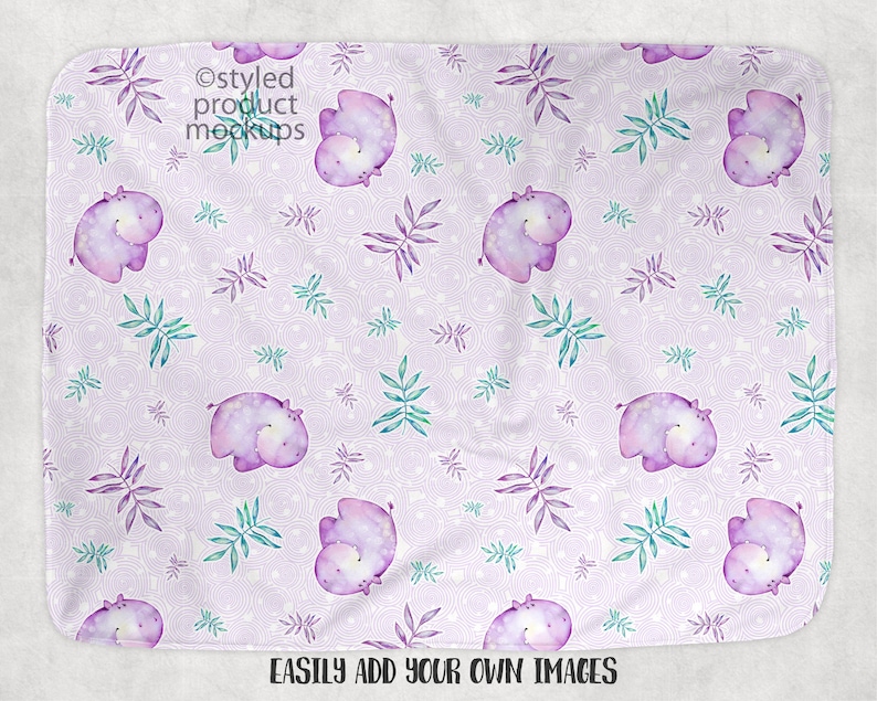 Dye sublimation fleece baby blanket mockup Add your own image and background image 2