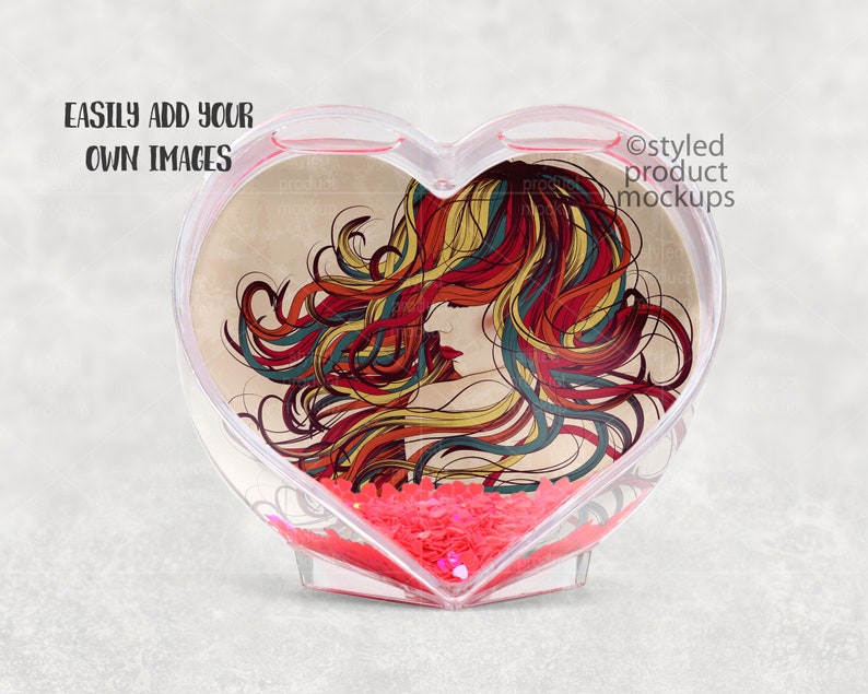 Download Add Your Own Image And Background Heart Shaped Photo Shaker Mockup Photography Color Shantived Com
