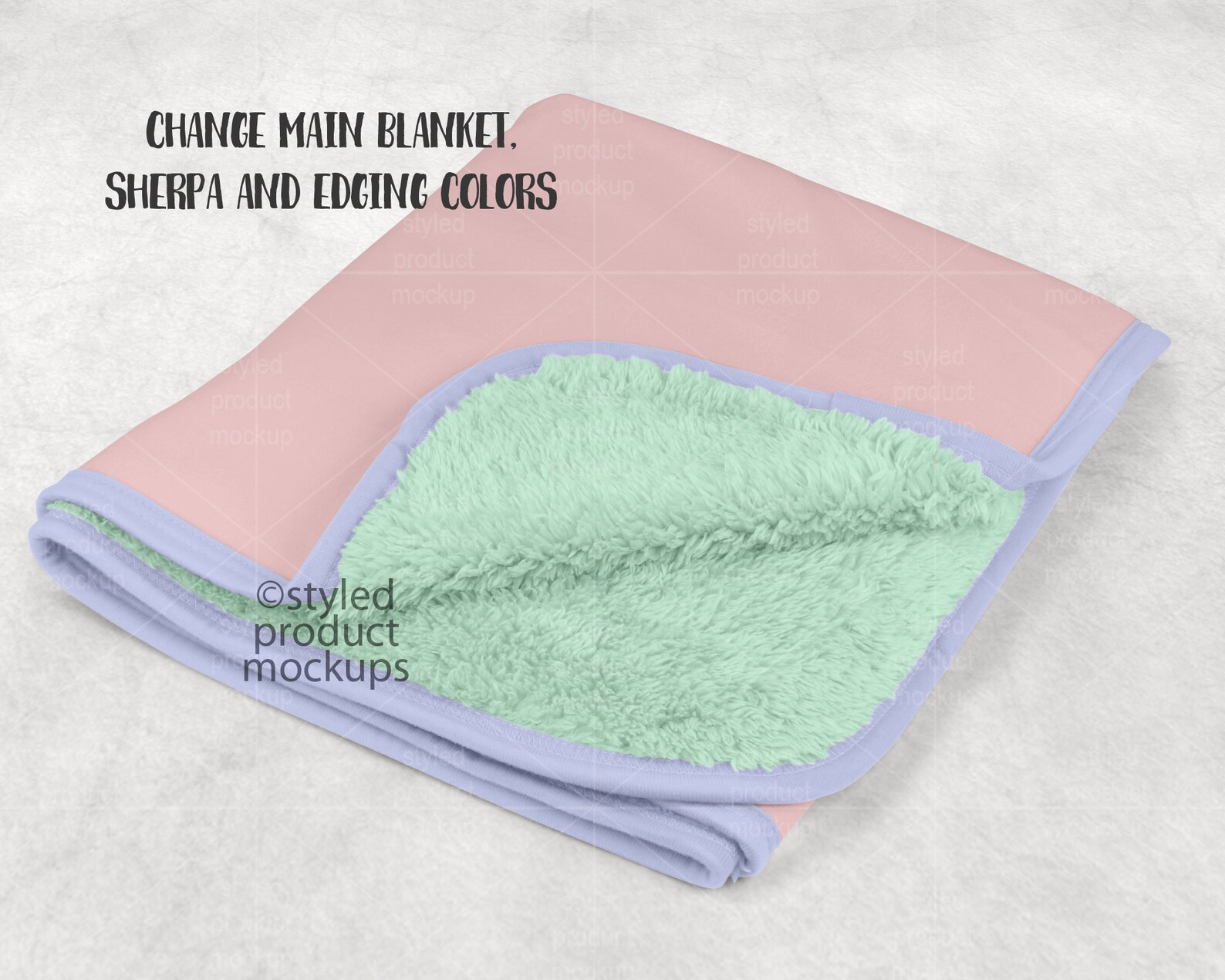 Dye Sublimation Sherpa Back Blanket With Border Edge Mockup Etsy