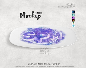 White thermosaf decoplate platter Mockup | Add your own image and background