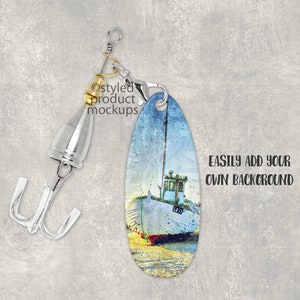 Dye sublimation fishing lure Mockup Add your own image and background image 3