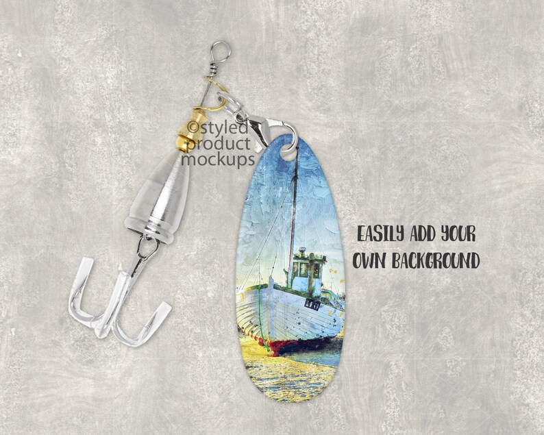 Dye sublimation fishing lure Mockup Add your own image and background image 3