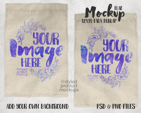 Dye Sublimation Double Sided Faux Burlap Garden Flag Mockup Etsy