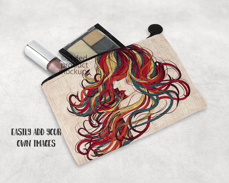 Dye sublimation linen coin pouch mockup template Add your