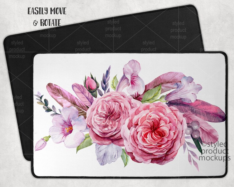 Dye Sublimation Placemat With Black Border Mockup Add Your Etsy