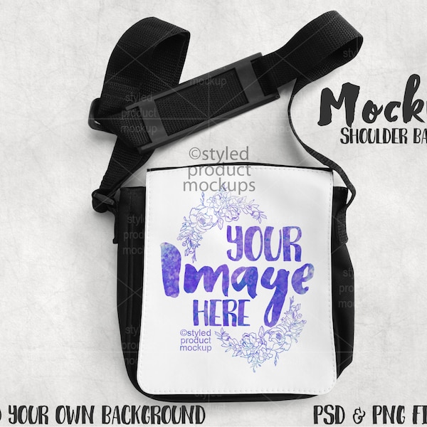 Dye sublimation small shoulder bag mockup | Add your own image and background