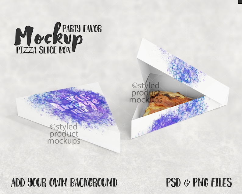 Party Favor Paper Pizza Slice Tray Mockup Add Your Own Image Etsy