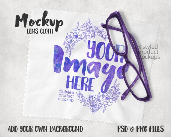Download Dye Sublimation Lens Cloth Eyeglass Cleaner Mockup Add Your Etsy