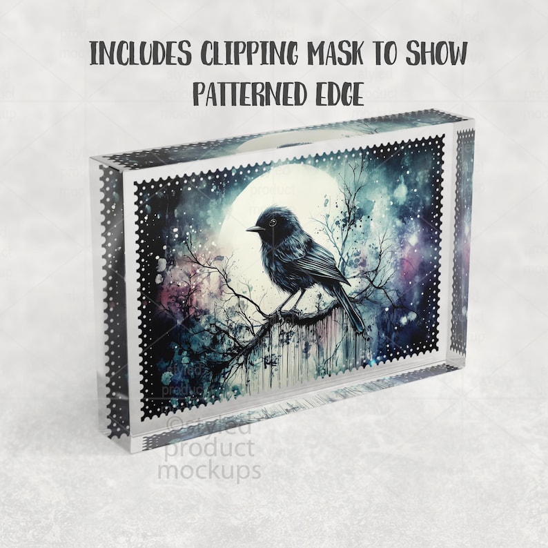 Mockup av kristallfotoblock 4x6 | Sublimering PSD | Glasfotoram bild 7