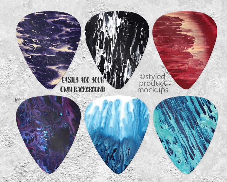 Dye Sublimation Guitar Pick Mockup Template Add Your Own Etsy