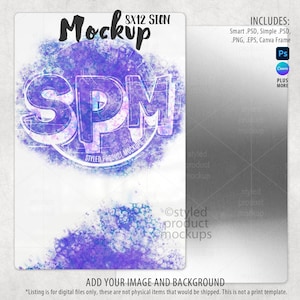 Dye sublimation 8 x 12 rectangle sign mockup template | Add your own image and background