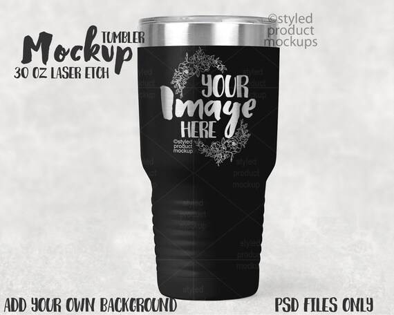 30 Oz Laser Etched Coated Ring Neck Tumbler Mockup Add Your Etsy