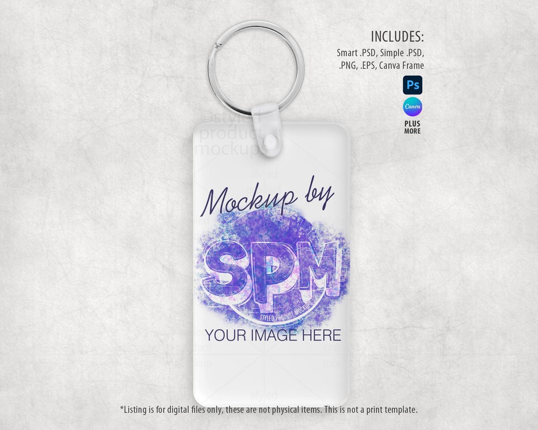Acrylic Rectangle Keychain Mockup | PSD, PNG, Canva, EPS - Etsy