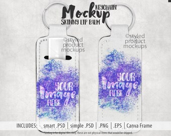 Dye Sublimation skinny lip balm holder mockup  | Add your own image and background